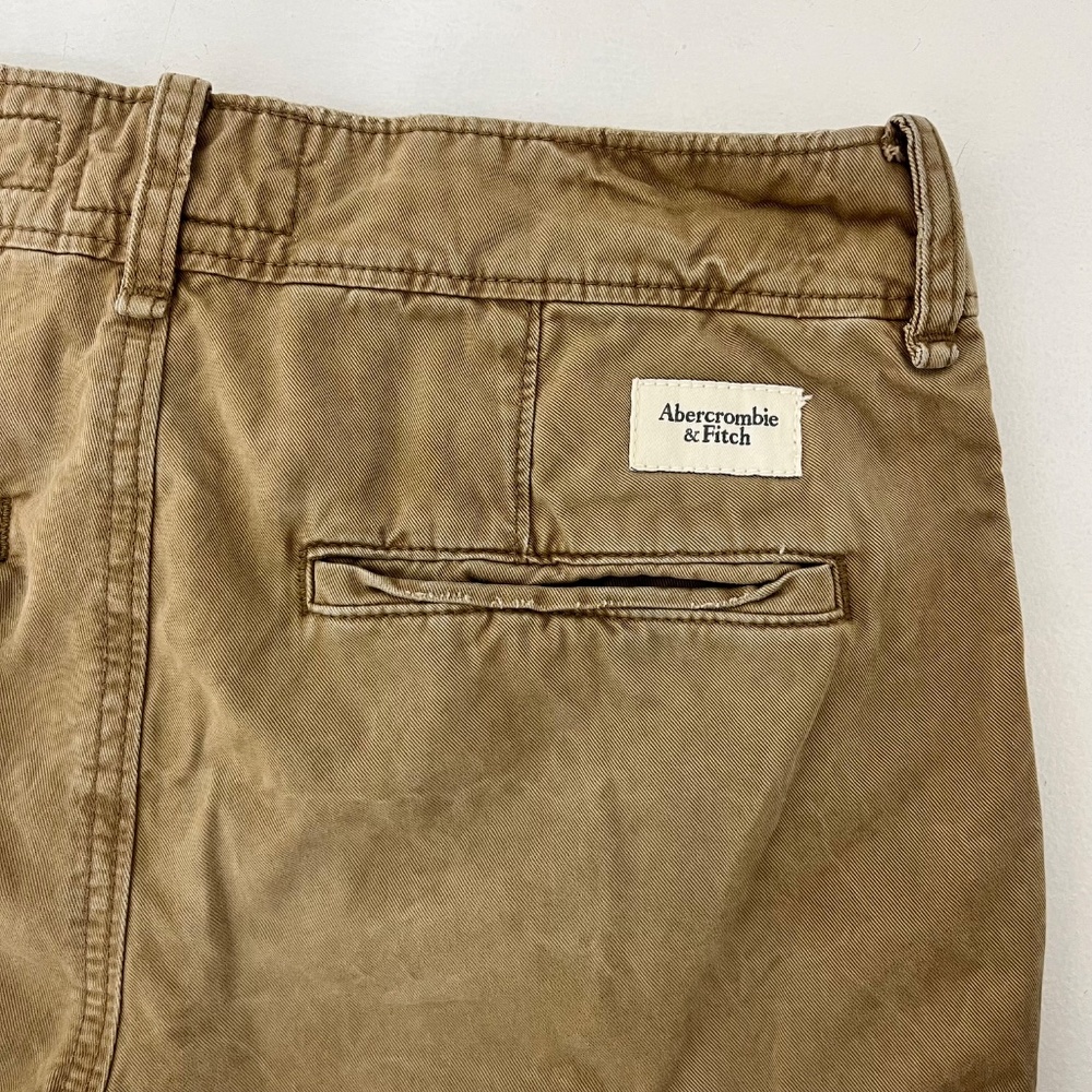 Abercrombie & Fitch Mens W29 L30 Chino Pants Brown Button Fly Mid Rise Trousers - Picture 4 of 12